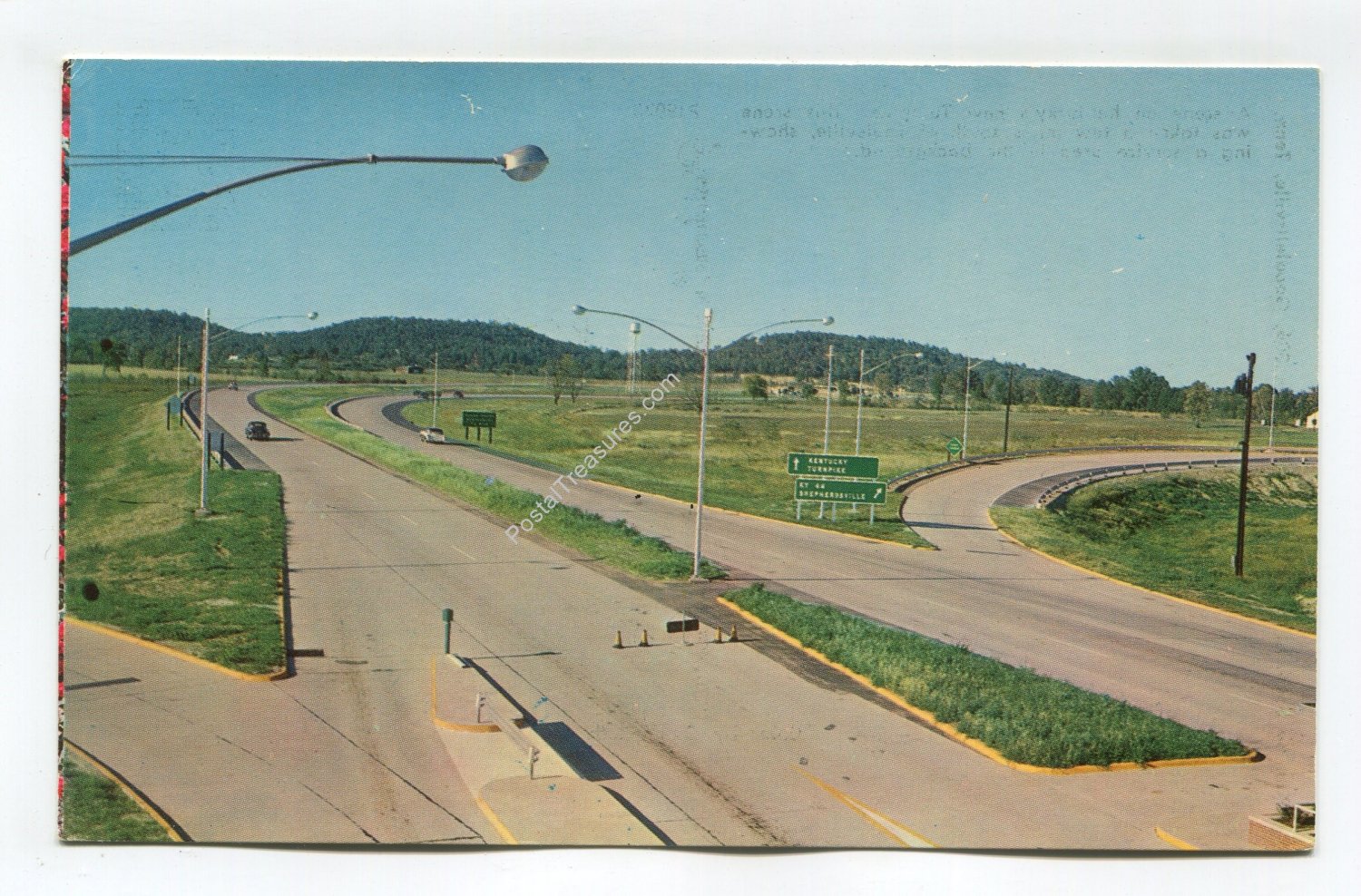 Scene on Kentuckys new Turnpike a few miles south of Louisville Kentucky Postcard